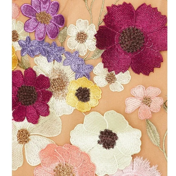 Elliatt Floral Embroidered Mesh Mini Dress in Multi-Color - Picture 6 of 6